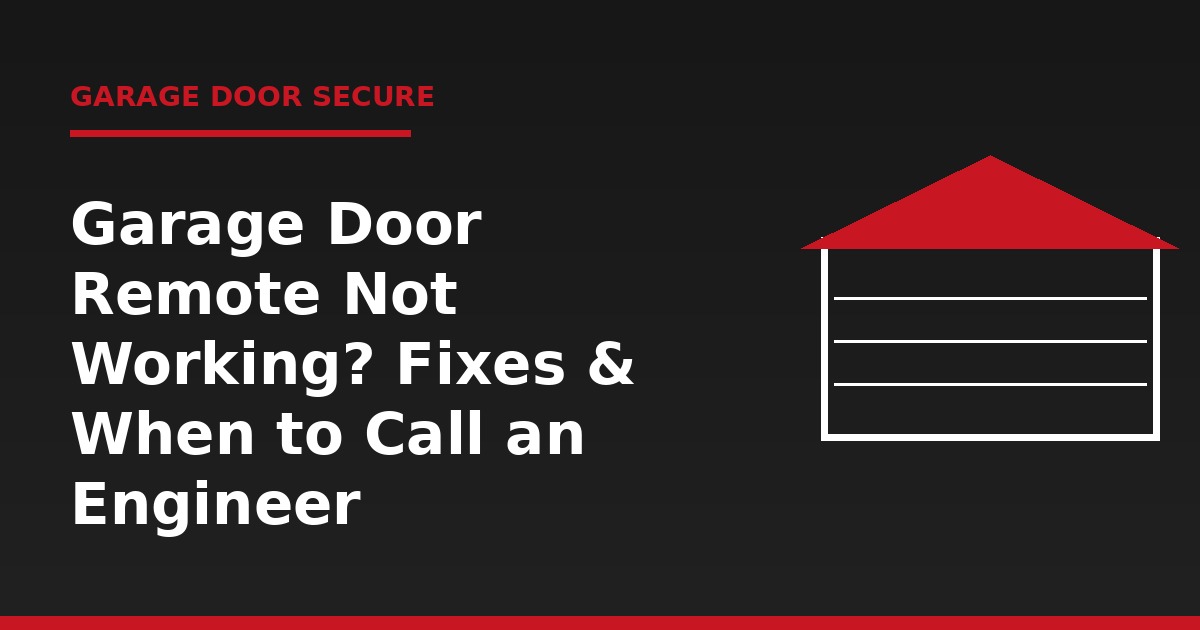 Garage Door Remote Not Working? Common Fixes and When to Call an Engineer Image